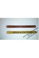 Христианский кожаный браслет "Jesus is my God"
